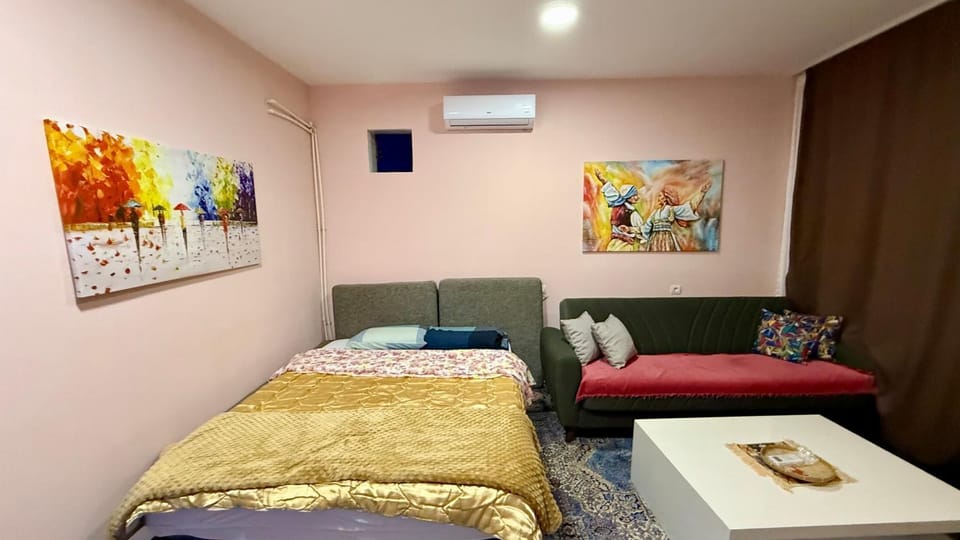 Bed, Living room, Photo of the whole room, Seating area, Bedroom, air conditioner