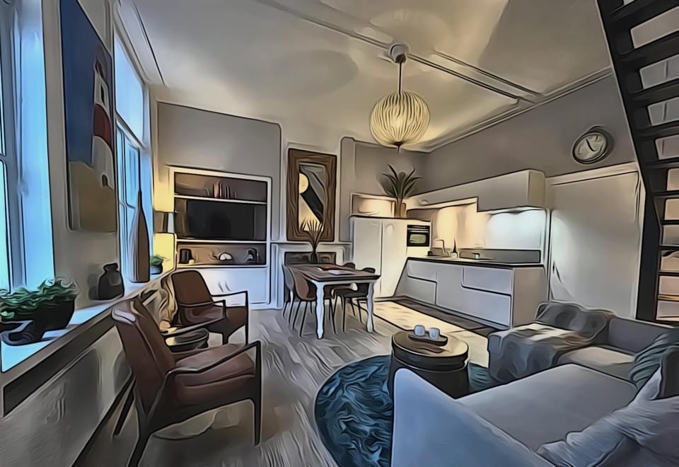 Photo of the whole room, Floor plan