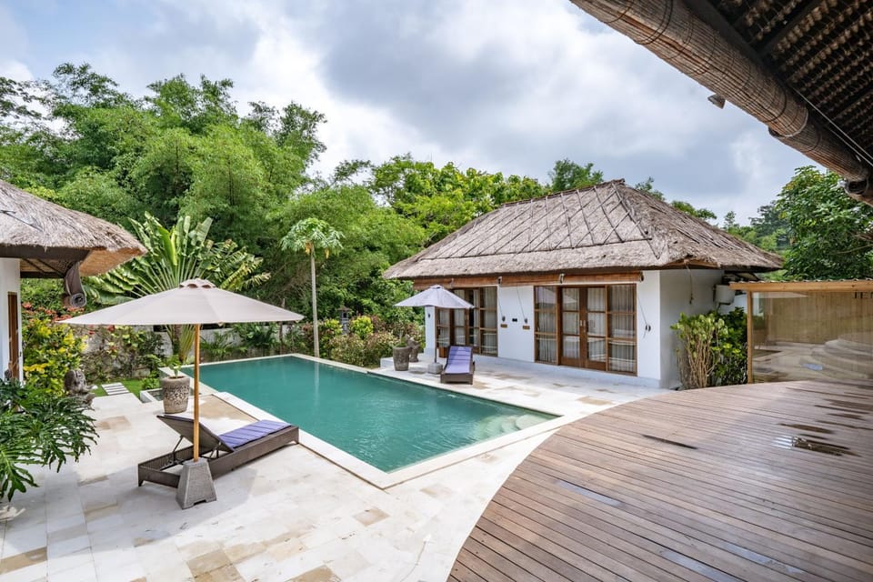 Patio, Natural landscape, Garden, Garden view, Pool view, Swimming pool, sunbed