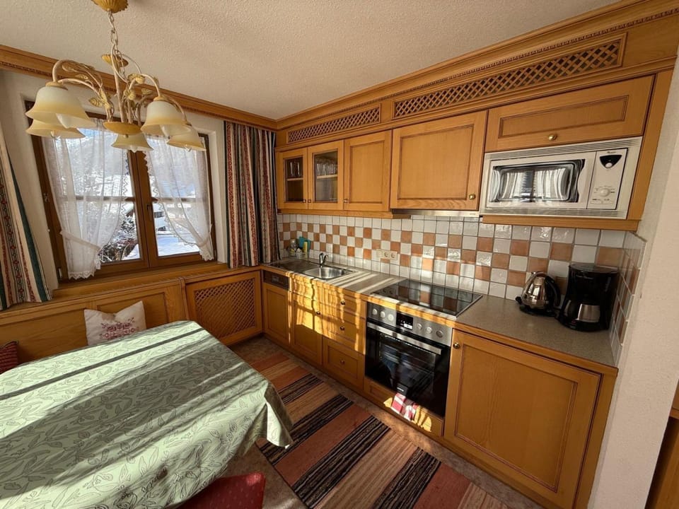 Kitchen or kitchenette, microwave