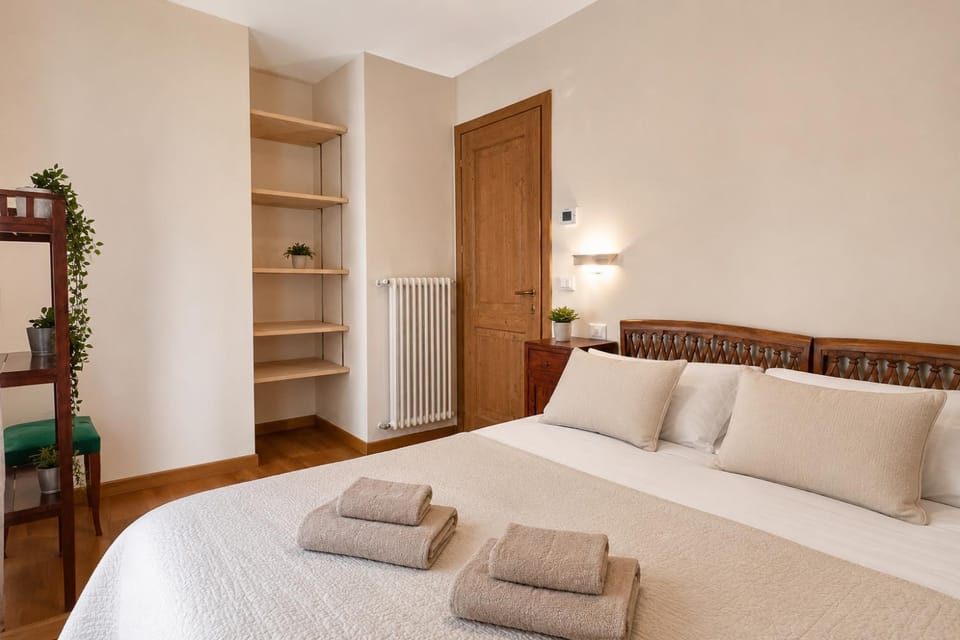 Bed, Photo of the whole room, Bedroom, towels, wardrobe