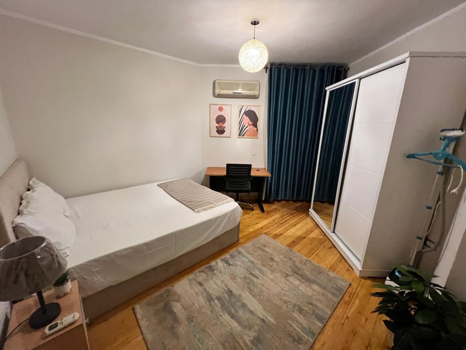 Bed, Photo of the whole room, Bedroom, wardrobe, air conditioner