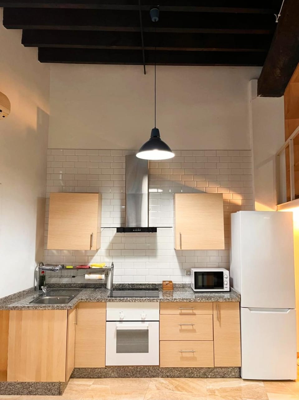 Kitchen or kitchenette, microwave, oven, stove, toaster, kitchen