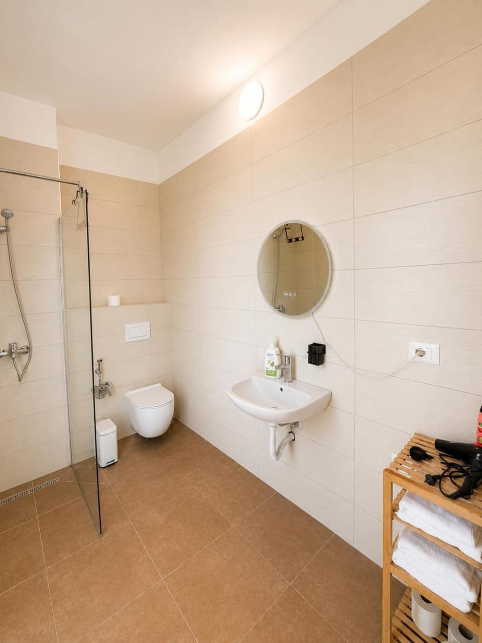 Toilet, Property building, hair dryier, towels