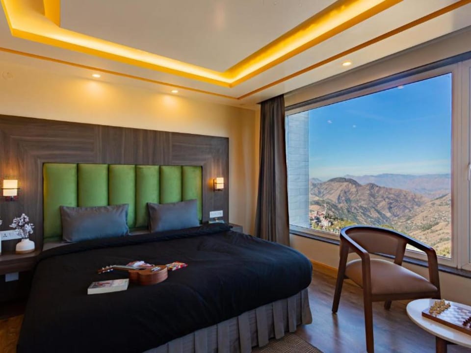 Bed, Natural landscape, View (from property/room), Living room, Photo of the whole room, Seating area, Bedroom, Mountain view