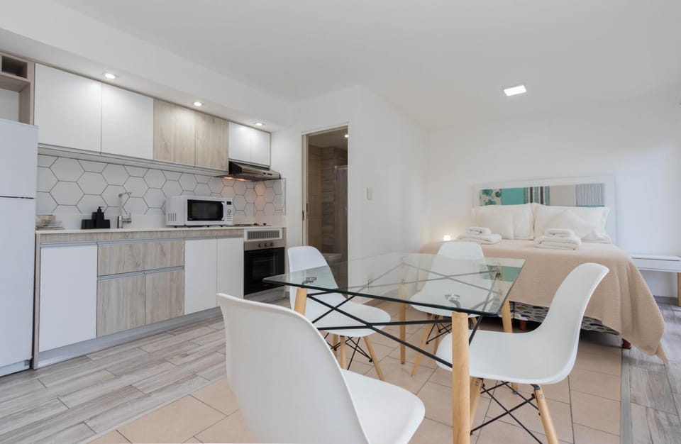 Kitchen or kitchenette, Living room, Dining area, oven, toaster