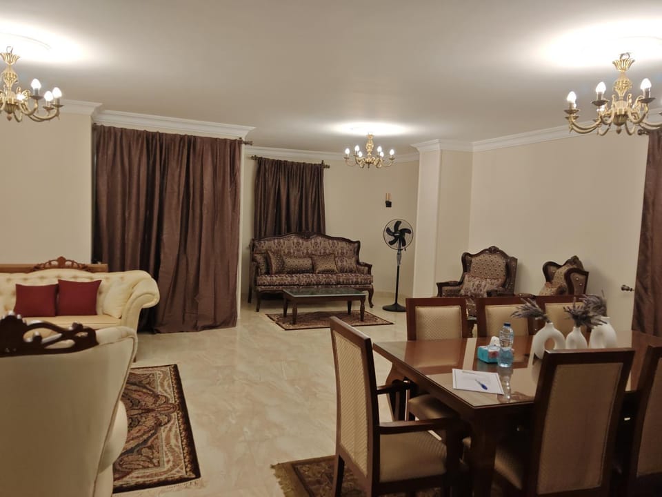 Luxurious 3 room hotel apartment just steps away from North 90th Street offering a perfect blend of comfort and convenience Ideal for families Apartment in New Cairo City