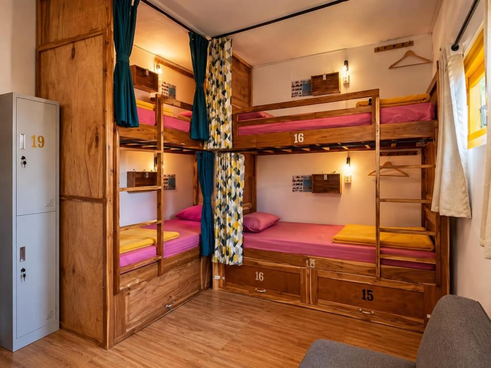 Bed, Photo of the whole room, Bedroom, bunk bed, wardrobe