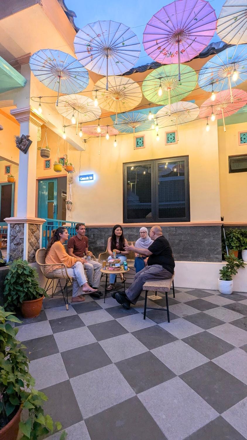 Property building, Patio, Night