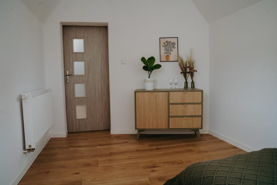 Bed, wardrobe