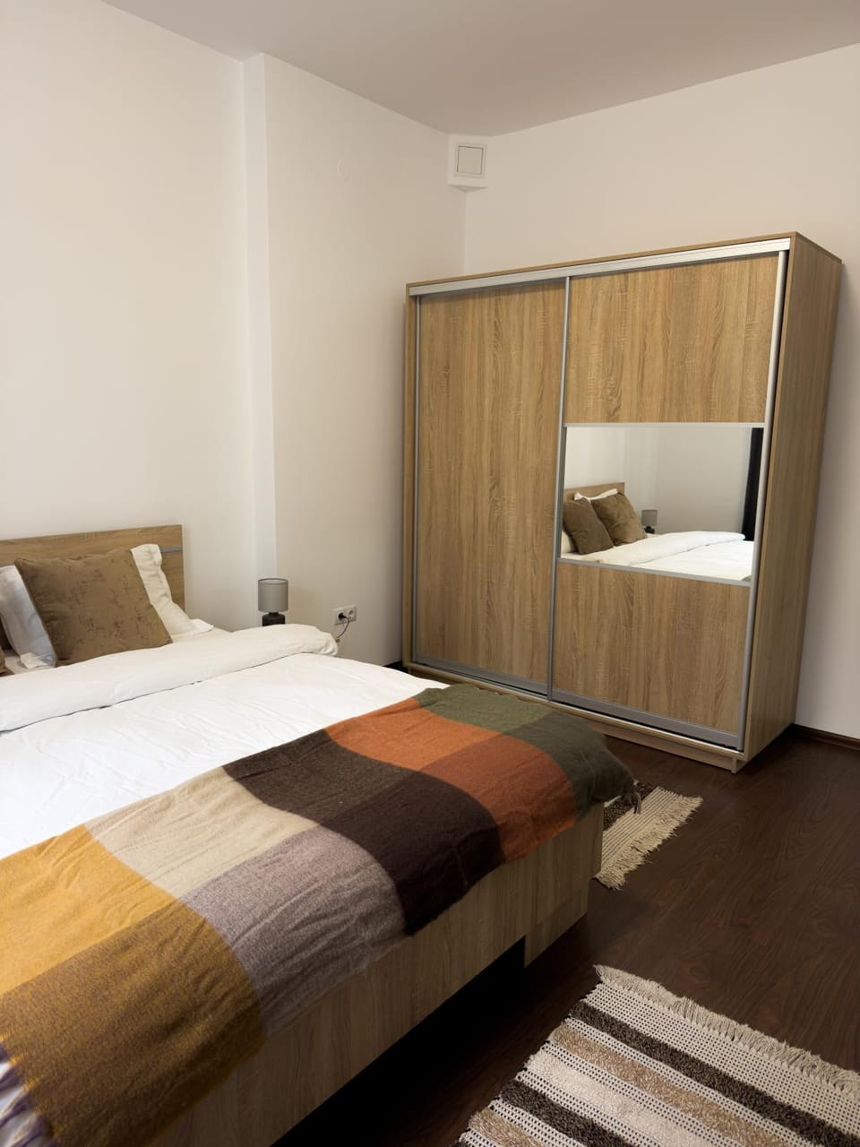 Bed, Photo of the whole room, Bedroom, towels, wardrobe