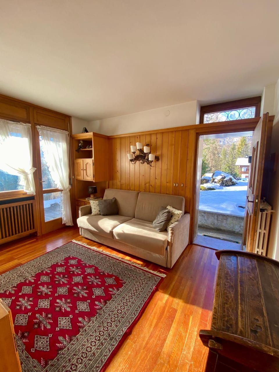 Bed, Natural landscape, Living room, Seating area
