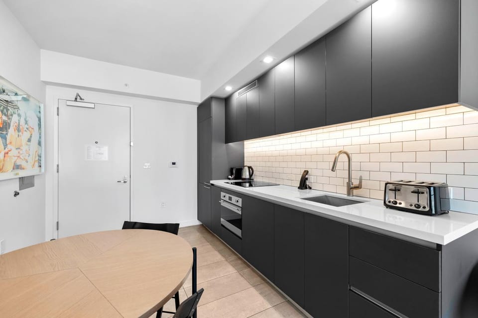 Dining area, oven, stove, toaster, kitchen