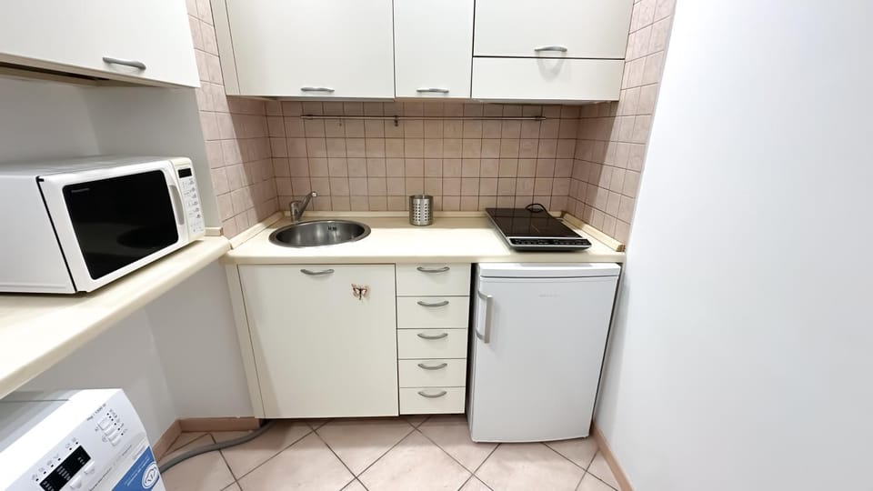 Kitchen or kitchenette, dishwasher, stove
