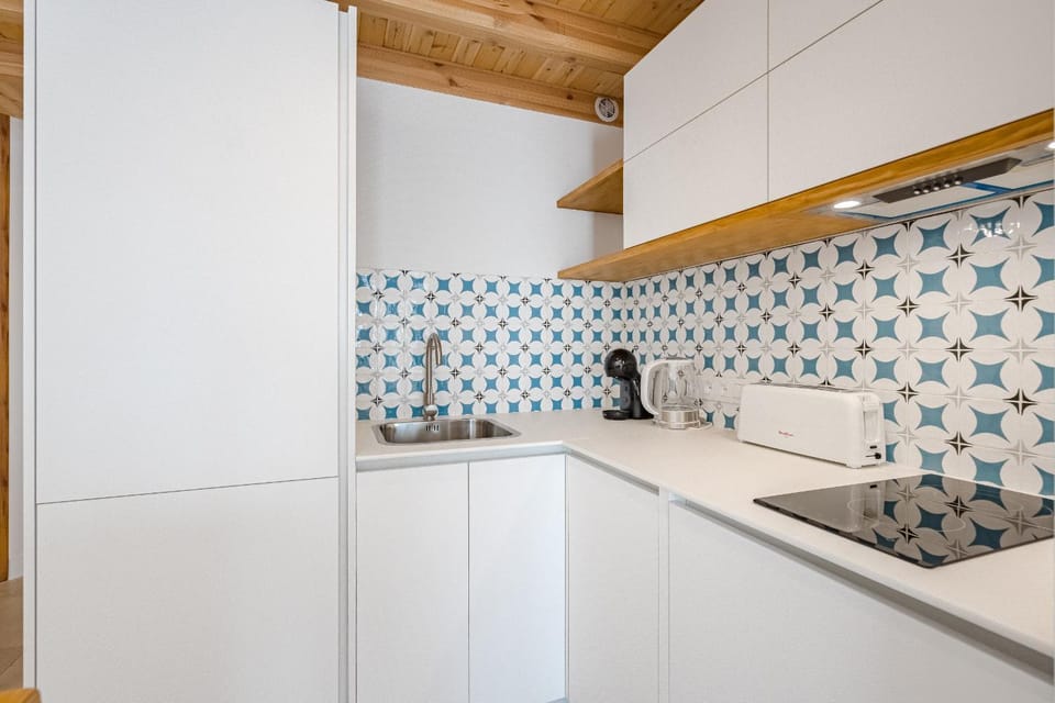 Kitchen or kitchenette, dishwasher, stove