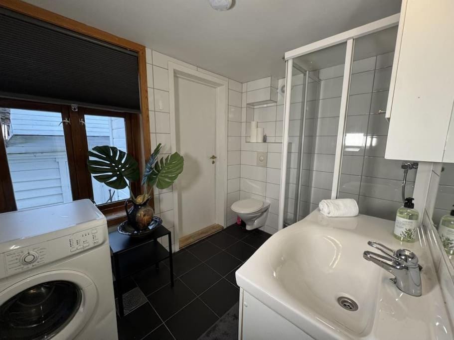 Bathroom, towels, washing machine, dryer
