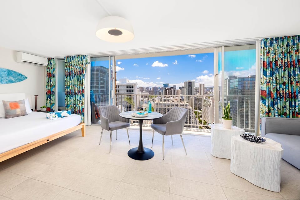 Bed, View (from property/room), Living room, Dining area