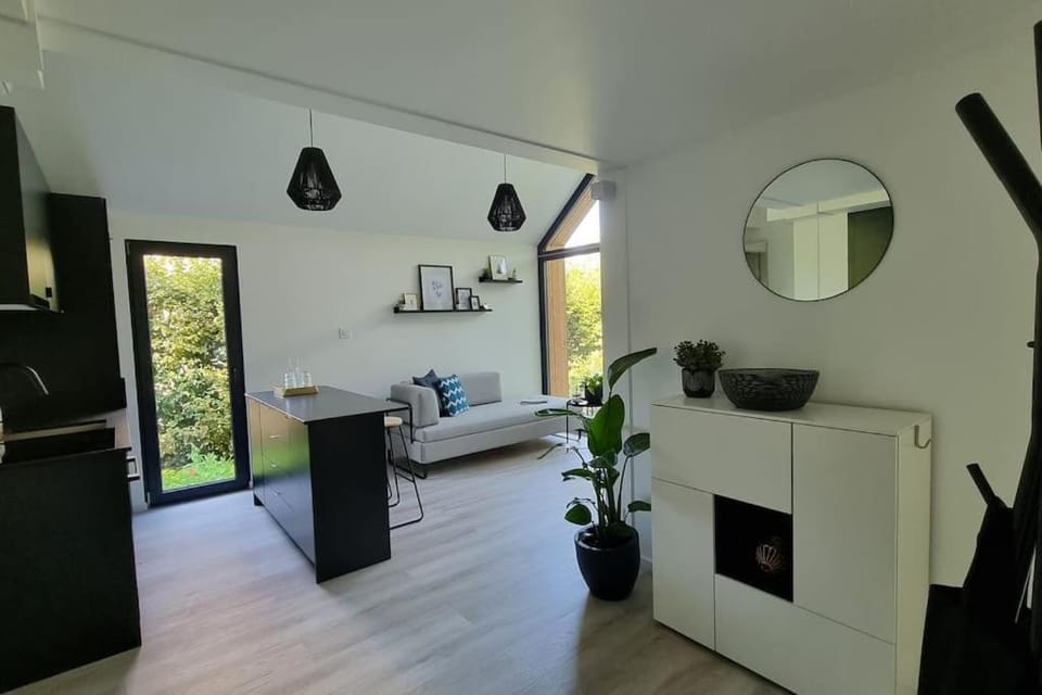 Kitchen or kitchenette, Living room, Seating area