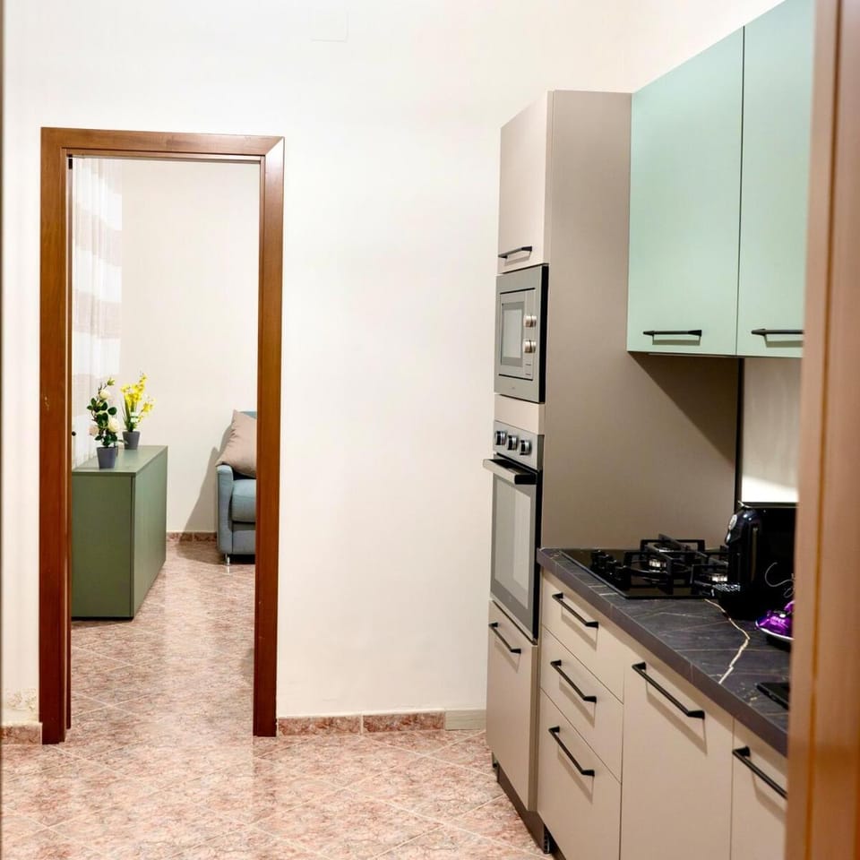 Kitchen or kitchenette, oven, stove