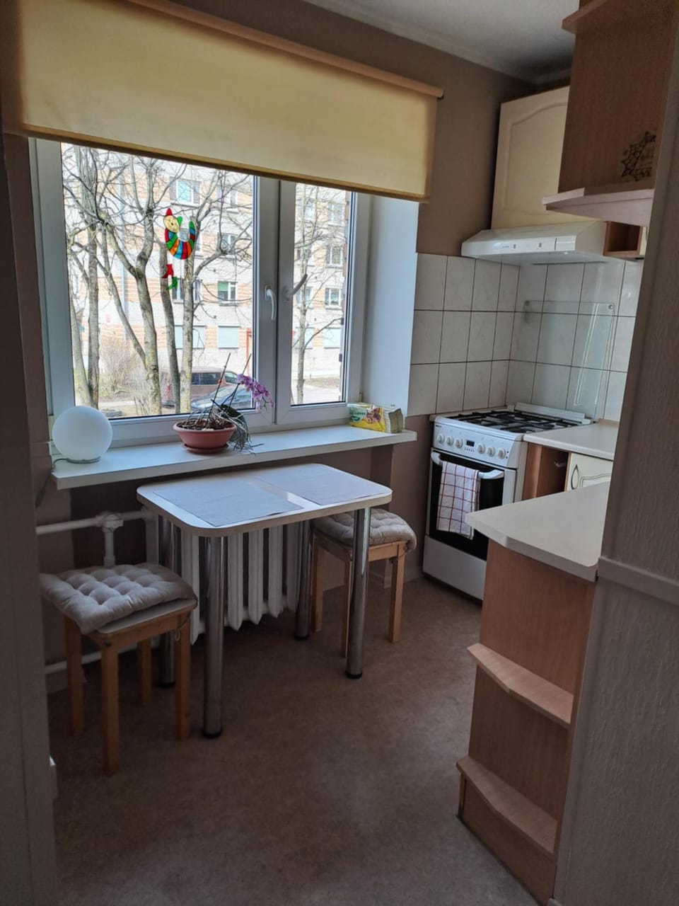 Kitchen or kitchenette, oven, stove