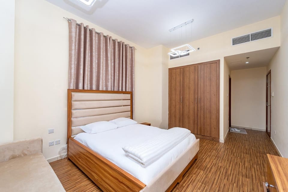 Bed, wardrobe, air conditioner