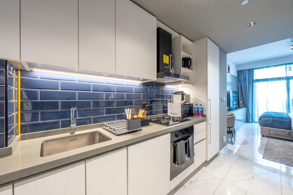 Kitchen or kitchenette, oven, stove, toaster