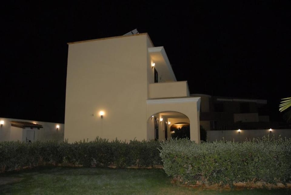 Property building, Night, Garden, Garden view