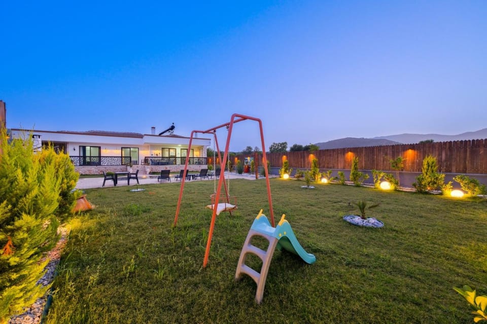 Children play ground, Garden, Swimming pool, sunbed