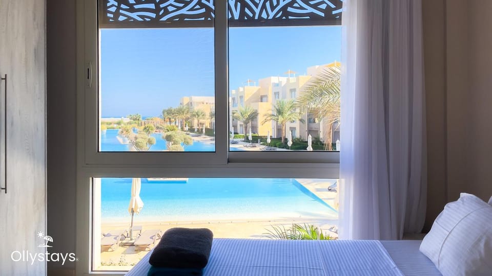 Bed, Bedroom, Pool view, Sea view, wardrobe