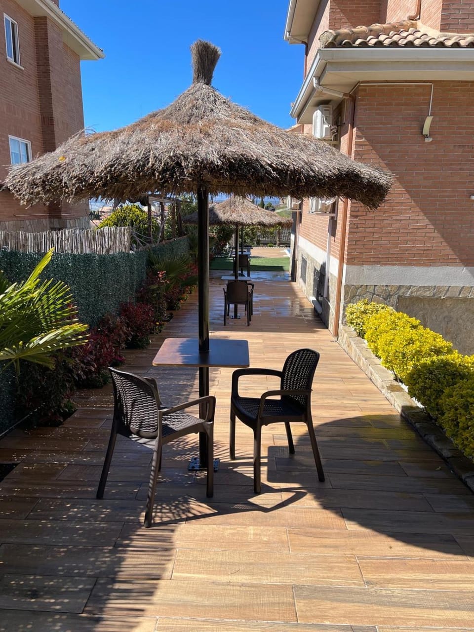 Property building, Patio, Spring, Day, View (from property/room), Balcony/Terrace, Dining area