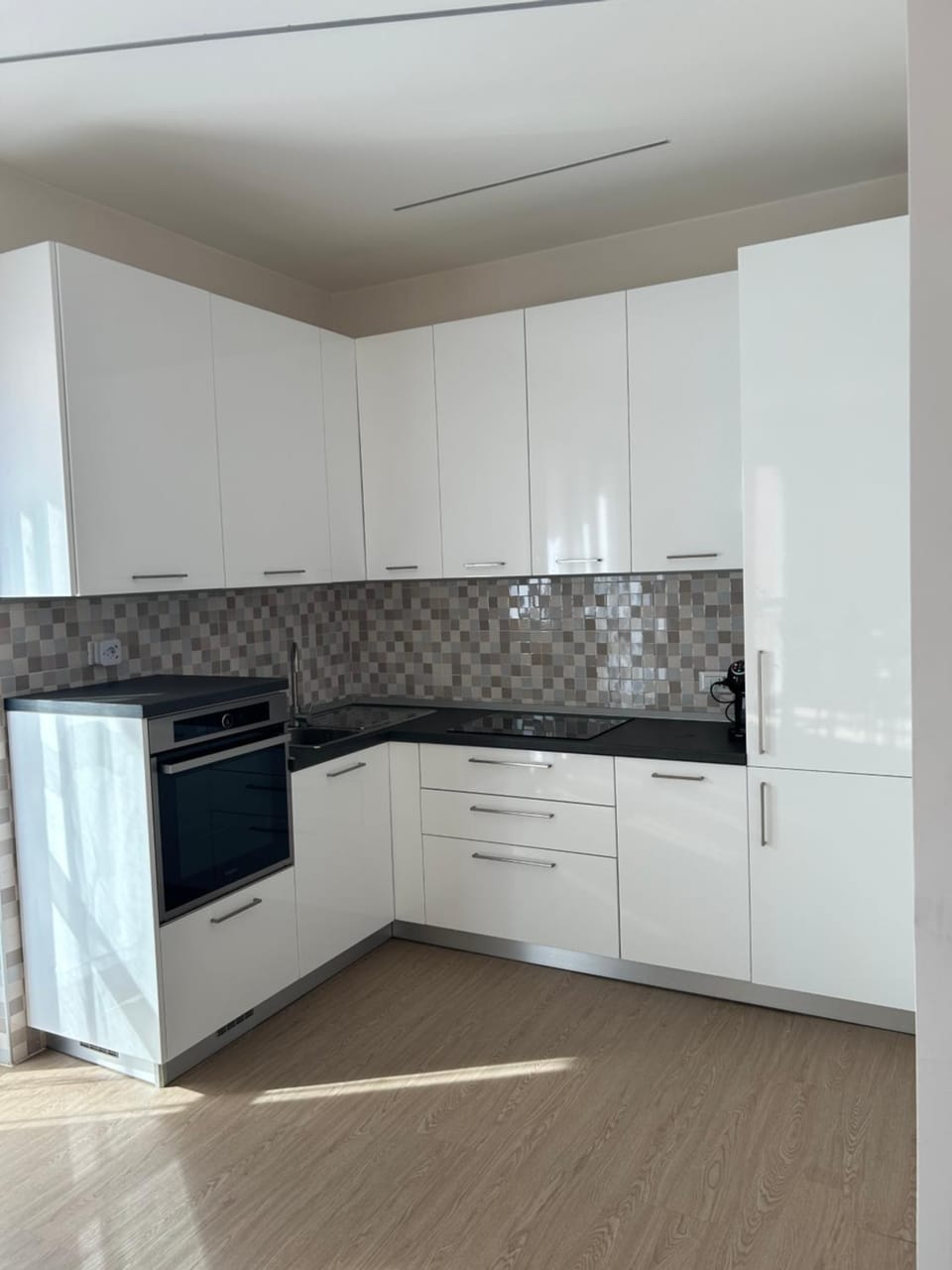 Kitchen or kitchenette, dishwasher, stove