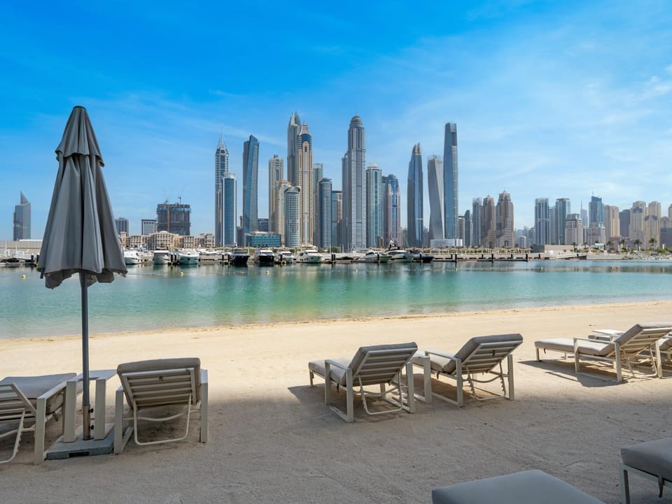 Beach, City view, Sea view, sunbed
