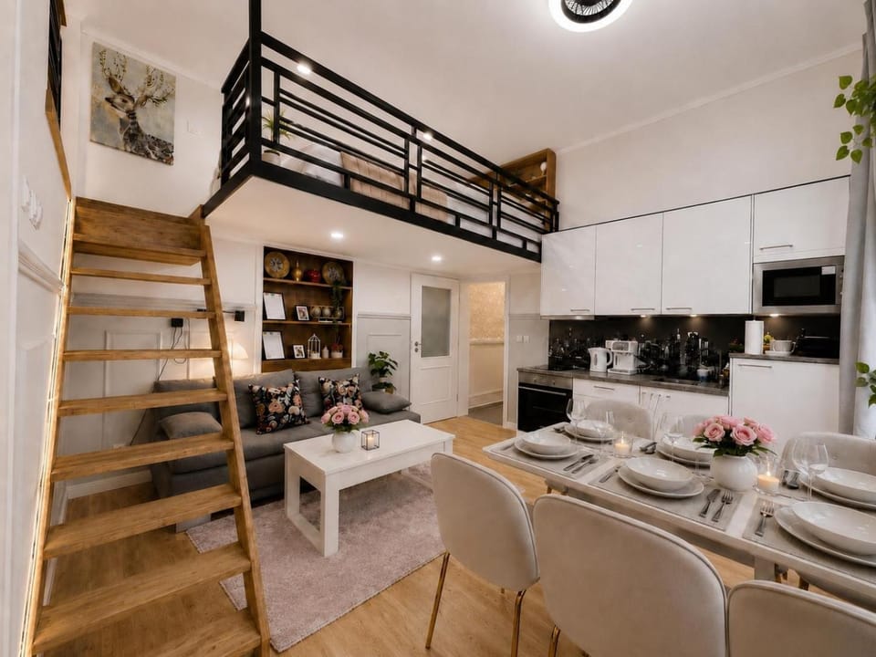 Living room, kitchen