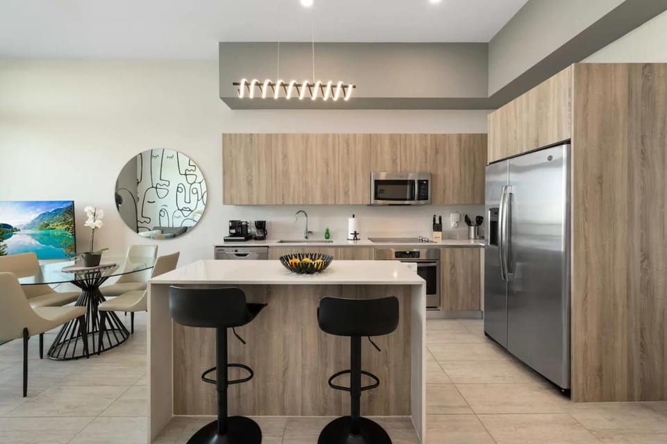 Dining area, kitchen, air conditioner