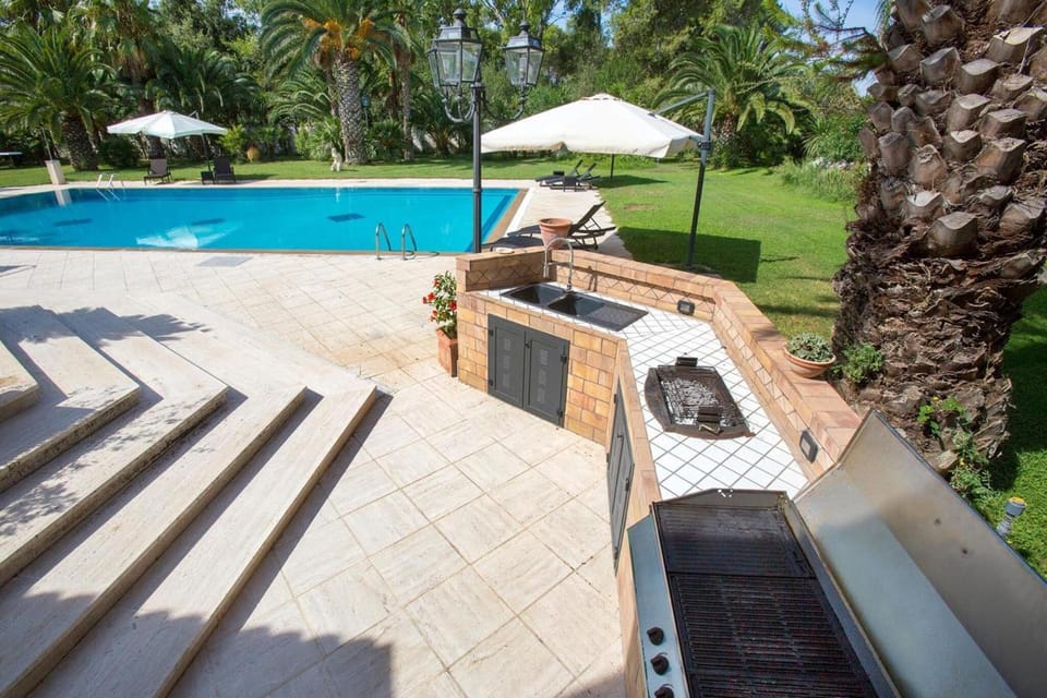 Property building, Living room, Swimming pool