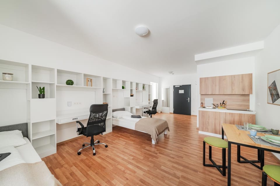 Kitchen or kitchenette, Living room, Photo of the whole room, Seating area, Dining area
