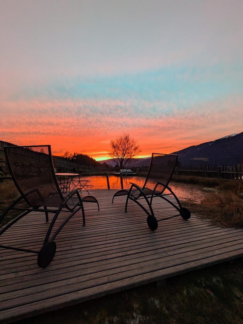 Natural landscape, Lake view, Mountain view, Sunset