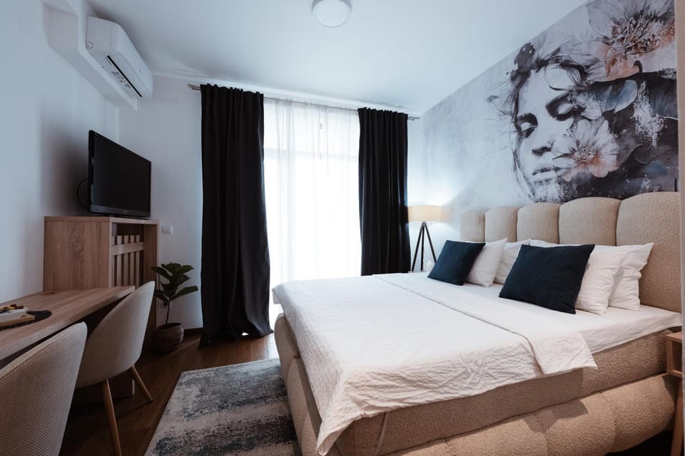 Bed, TV and multimedia, Photo of the whole room, air conditioner