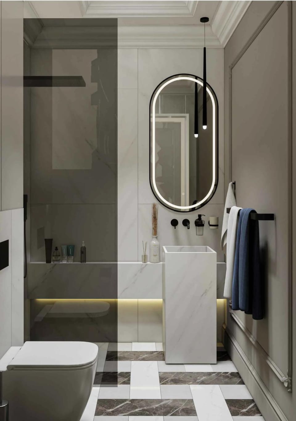 Shower, Bathroom, towels