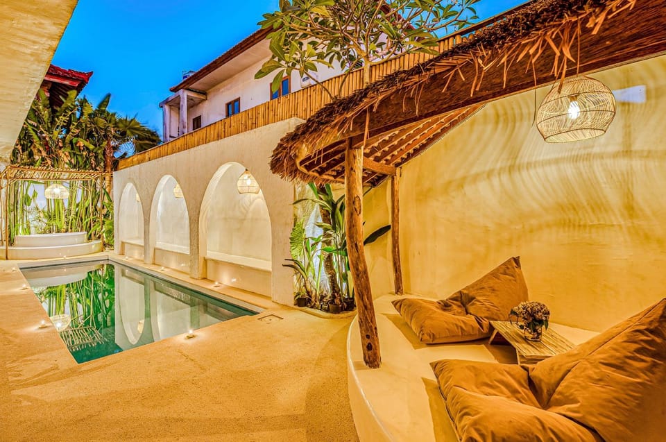 Patio, Seating area, Pool view, Swimming pool, sunbed