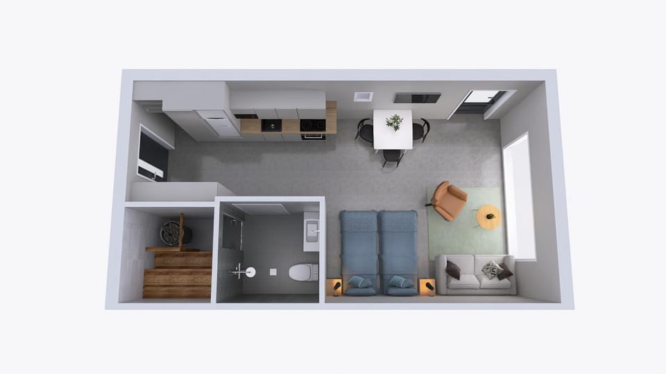 Hot Tub, Sauna, Seating area, Floor plan, kitchen
