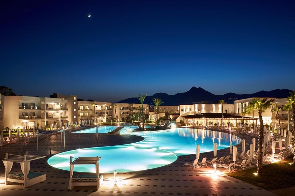 Night, Pool view, Swimming pool