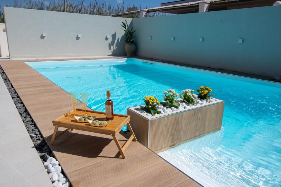 Property building, Living room, Swimming pool