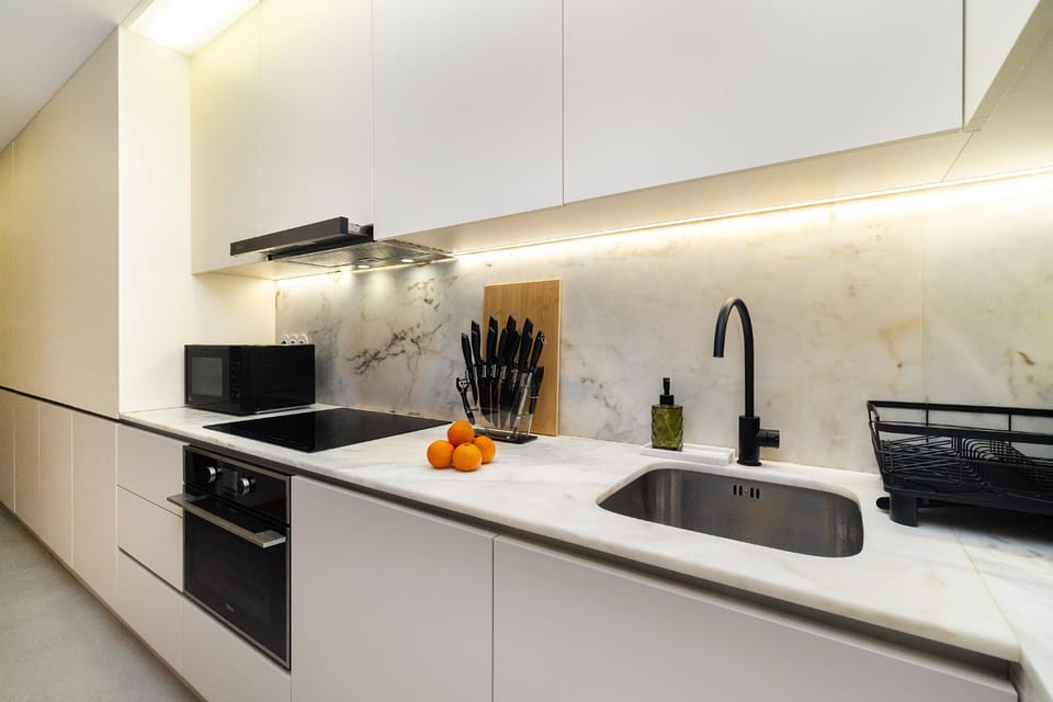Kitchen or kitchenette, oven, stove