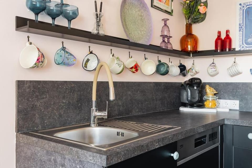 Kitchen or kitchenette, dishwasher