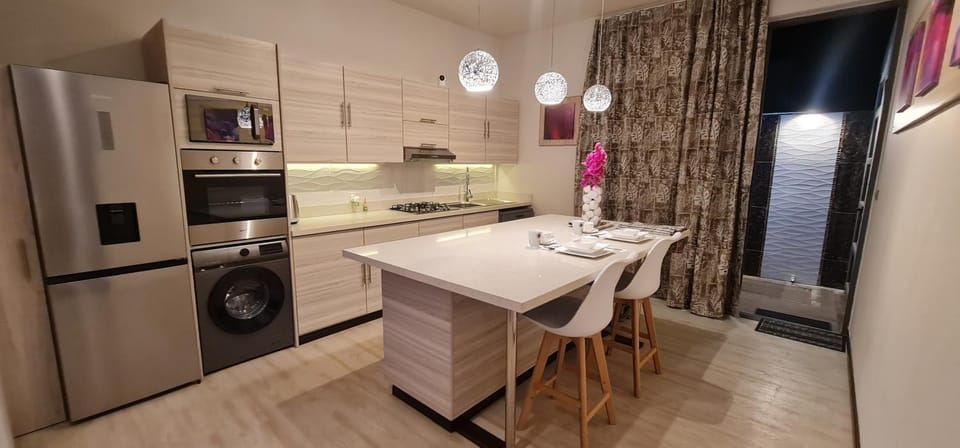 Kitchen or kitchenette, dishwasher, oven, washing machine