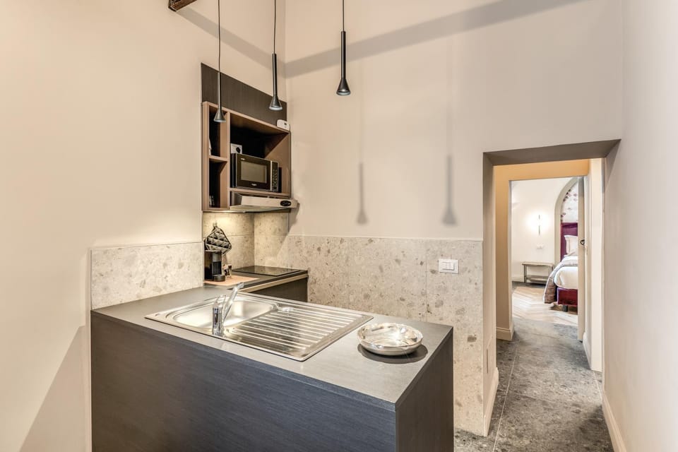 Dining area, microwave, kitchen