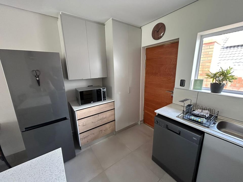 Kitchen or kitchenette, microwave