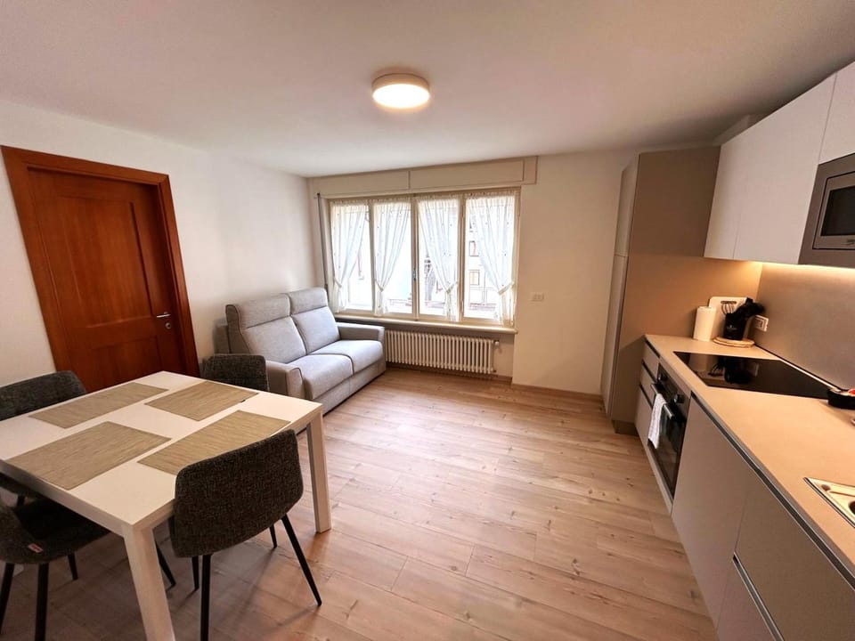 Bed, kitchen