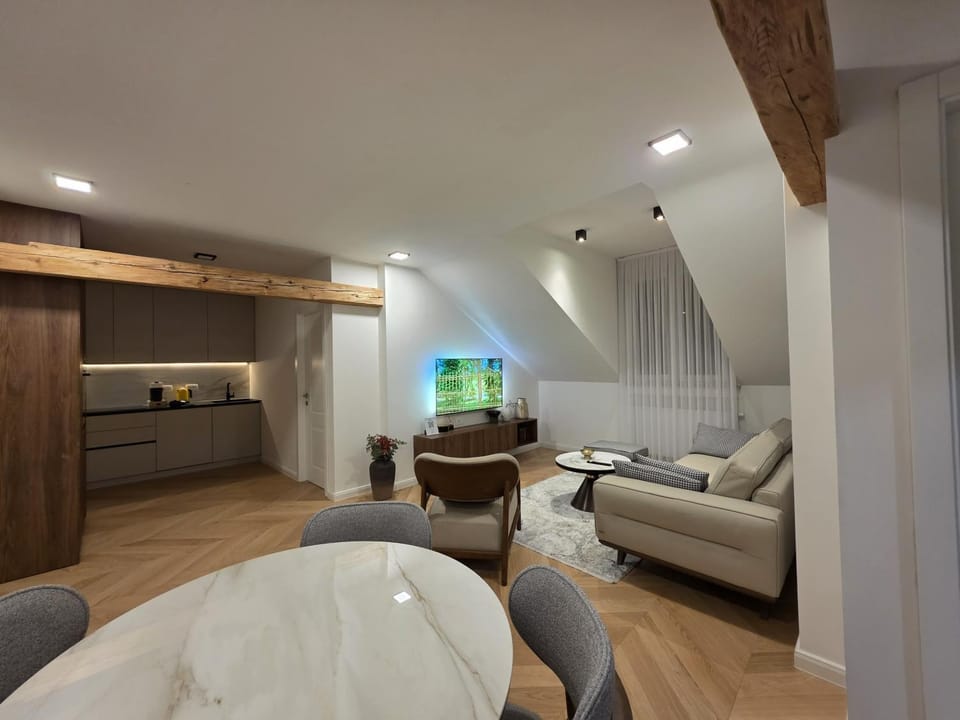 Living room, kitchen